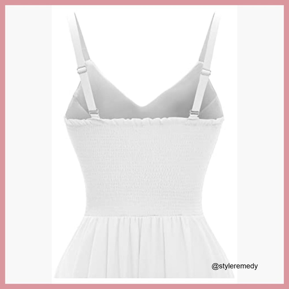 Polyester Spandex Spaghetti Strap Swing Dress Cas… - image 5